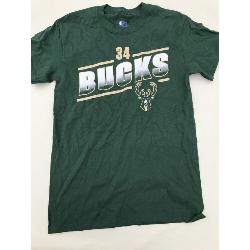 NBA Milwaukee Bucks Giannis Antetokounmpo 34 NBA Sz small Shirt Hunter Green